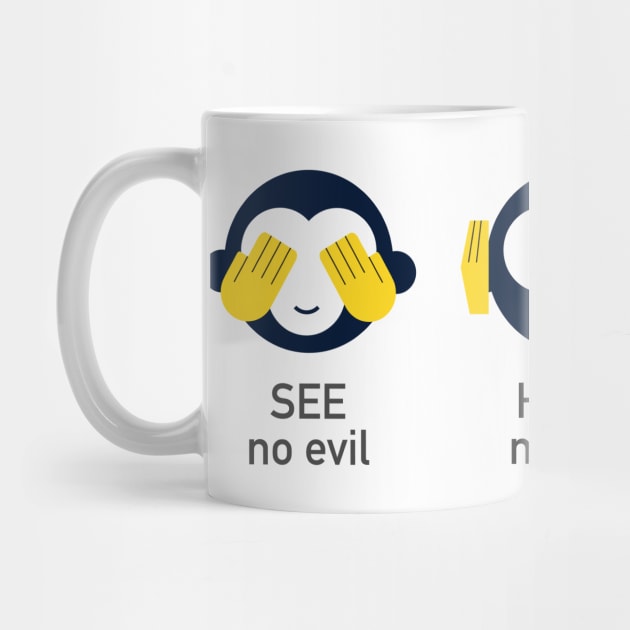 See no evil, Hear no evil, Speak no evil, Monkey Cartoon by skstring